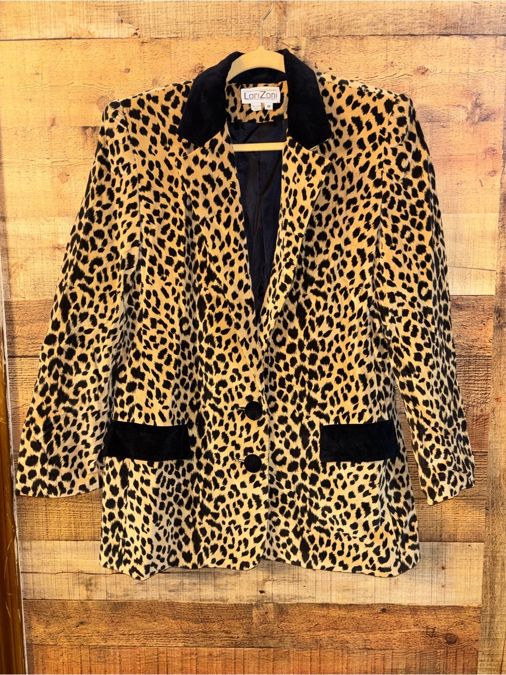 Vintage LoriZoni Leopard Print Velvet Blazer